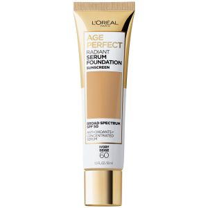 L'Oreal Paris Age Perfect Radiant Serum Foundation Makeup, 60 Ivory Beige, 1 fl oz"