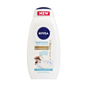 NIVEA Coconut and Almond Milk Body Wash with Nourishing Serum, 20 Fl Oz Bottle"