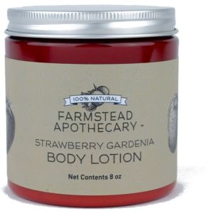 Farmstead Apothecary 100% Natural Body Lotion, Strawberry Gardenia 8 oz"