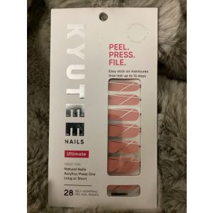 Kyutee Nails Peel. Press. File. Instant Gel Polish Manicure - Ballerina - 28pc