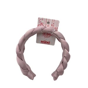 Scunci Braided Satin Feel Headband Dusty Pink Color