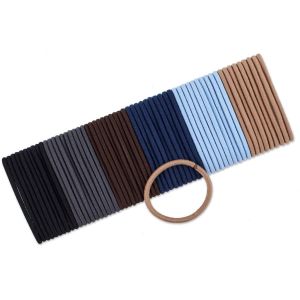 Scunci No-Damage Elastic Stretch Nylon Hairbands in Neutral Colors, Value Pack, 60ct"