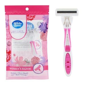 White Rain Women Razor 3 Blade Razor 1Razor Handle & 3 blade Cartridges Included