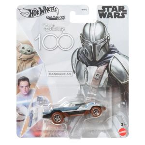 Hot Wheels Disney 100 Mandalorian Character Car 1:64 Scale Collectible Toy Car Star Wars the Mandalorian