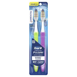 Oral-B Vibrating Pulsar Battery Toothbrush with Microban, Soft, 2 Count"