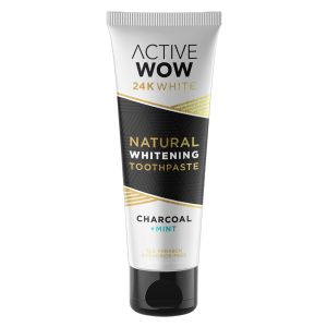 Active Wow 24K White Charcoal Whitening Toothpaste with Mint, 4 oz"