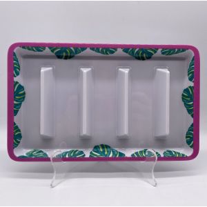 New Martha Stewart Melamine Taco Tray Palm Leaf Pattern NWT