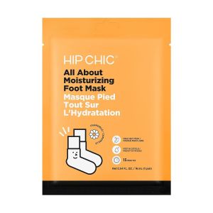 HIP CHIC All About MOISTURIZING Foot MASK [ 1 EA ] - Moisturizing Socks - Cracked Heels and Dry Skin - Vegan