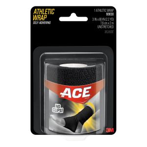 ACE Brand Black Athletic Wrap 909030, 3 in x 5 yd (76.2 mm x 4.57 m)"