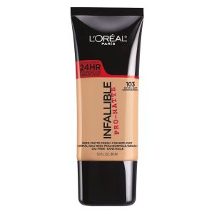 L'Oreal Paris Infallible Pro-Matte Liquid Foundation Makeup, 103 Natural Buff, 1 fl oz"