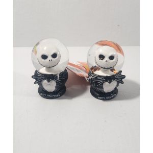 2 Disney Nightmare Before Christmas JACK MINI SNOW GLOBE 2.5" Halloween NEW