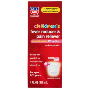 Rite Aid Children's Fever Reducer & Pain Reliever, Bubble Gum, 160mg - 4 fl oz"