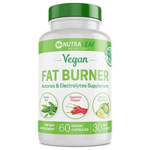 NutraLeaf Vegan Fat Burner for Women and Men, Weight Loss Supplement w/Green Tea Extract, Increases Energy & Metabolism, 60 Natural Plant-Based Diet Pills"