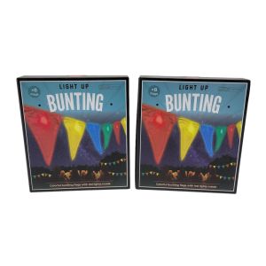 The Original Fun Workshop Light up Bunting for Any Occasion, 8 Flags Each X 2