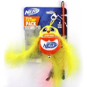 Nerf Cat 3.5" Plush Bird with Catnip Pouch and Wand Cat Toy