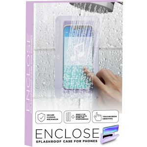 IJOY Enclose Splashproof Touchscreen Sensitive Phone Case Mount on Shower Tiles Glass Other Surfaces Purple