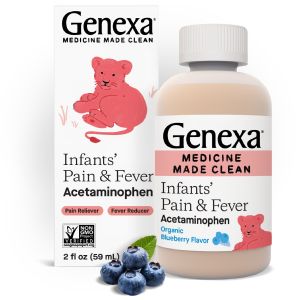 Genexa Infants’ Pain & Fever Acetaminophen, Zero Artificial Additives, Blueberry, 2 fl oz"