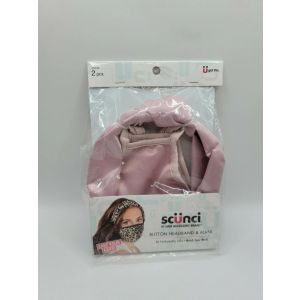 Scunci Botton Headband&Mask-Silk Pink