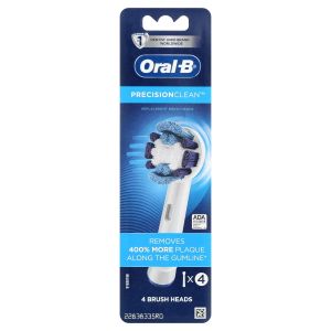 Oral-B Precision Clean Electric Toothbrush Replacement Head, White, 4 Ct"