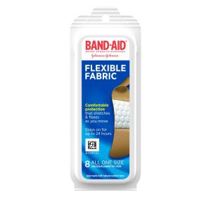 Band-Aid Brand Flexible Fabric Adhesive Bandages, All One Size, 8 Ct"