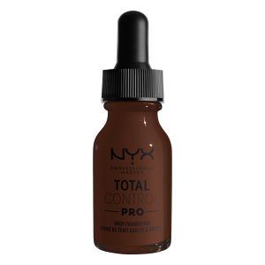 NYX Professional Makeup Total Control Pro Drop Foundation, Skin-true buildable coverage, clean vegan formula, Deep Ebony, 0.43 oz"