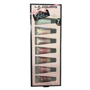 L.A. Colors Lips That Shine Lipgloss Set, Vanilla Scent, 7 piece Set"