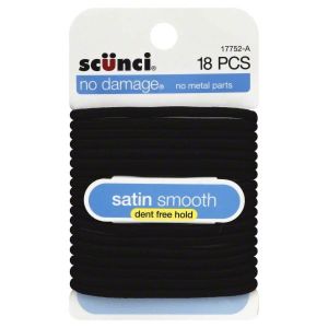 Scunci No Damage Large Black Hair Elastic 18 ea