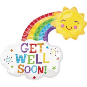 Loftus International A3-5489 30 x 30 in. Get Well Happy Rainbow Super Shape Balloon