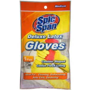 Spic And Span Deluxe Latex Gloves, Medium 1 Pair"