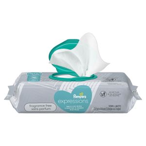 Pampers Expression Baby Wipes, Unscented, 1 Flip-Top Pack (56 Total Wipes)"