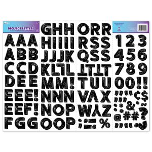 Royal Brites Holographic Black Project Letters & Numbers Stickers, 2 in, 115 CT"