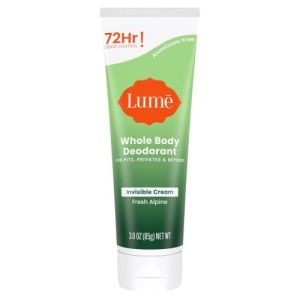 Lume Whole Body Deodorant - Invisible Cream Tube - 72 Hour Odor Control - Aluminum Free, Baking Soda Free, Skin Safe - 3.0 ounce (Fresh Alpine)"