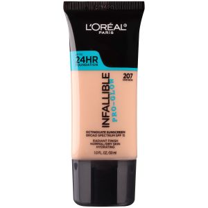 L'Oreal Paris Infallible Pro-Glow Liquid Foundation Makeup, 207 Sand Beige, 1 fl oz"