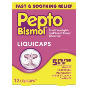 Pepto Bismol Liquicaps, Relief for Upset Stomach and Diarrhea, over-the-Counter Medicine, 12 Ct"