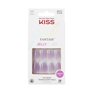 Kiss Gel Fantasy Jelly Color Translucent Yellow  Glue On Nail Medium