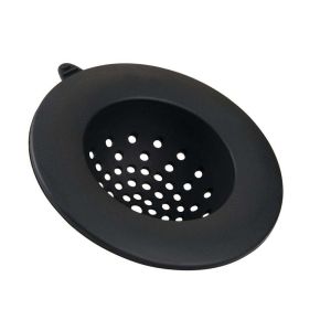 InterDesign Austin Kitchen Sink Strainer, Drain Protector and Trap Debris, Black"