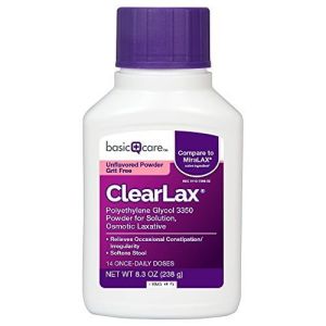 Basic Care ClearLax, Polyethylene Glycol 3350 Powder for Solution, Osmotic Laxative, 8.3 Ounces Unflavored 8.3 Ounce (Pack of 1)"