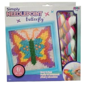 Simply Needlepoint Butterfly Easy & Fun Alex Brands Ages 5+