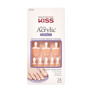 KISS Salon Acrylic French Toenails, ‘Walk Away’, 24 Count"