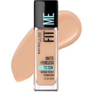 Maybelline Fit Me Matte + Poreless Liquid Foundation Makeup, 235 Pure Beige, 1 fl oz"