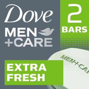 Dove Men+Care Body + Face Bar Invigorating Formula, Extra Fresh, 3.75 oz (2 Bars)"