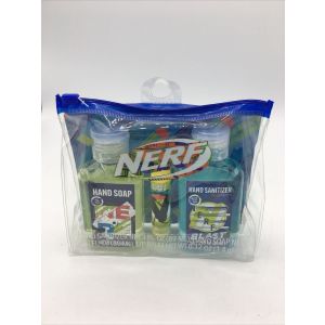 NERF Kids 3 pc Hygiene Travel Bag-Hand Soap, Lip Balm, Lemon Lime, Lip Balm Kit"