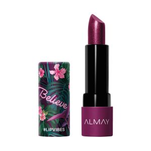 Almay Lip Vibes Hypoallergenic Cream Lipstick with Shea Butter, Believe"