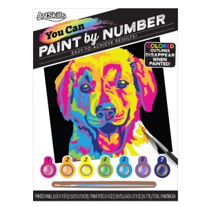 ArtSkills 8.5"" x 11"" Acrylic Puppy Paint by Number Art Kit for Unisex Kids and Adults