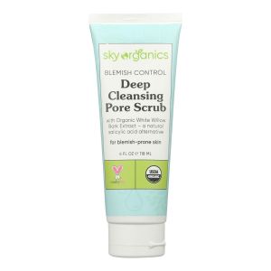 Sky Organics Blemish Control Deep Cleansing Pore Scrub for Face USDA Certified Organic to Cleanse, Purify & Refresh, 4 fl. Oz"