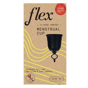 Flex Reusable Menstrual Cup Size 2 with 2 Free Flex Disposable Menstrual Disc, 1 Count"