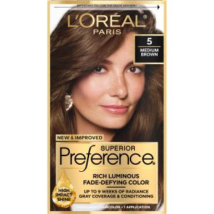 L'Oreal Paris Superior Preference Permanent Hair Color, 5 Medium Brown, 1 kit"