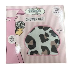 The Vintage Cosmetic Company Shower Cap, Leopard Print"