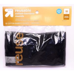 Reusable Make Up Removing Cotton Rounds with zippered laundry bag-16 count-Black