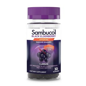 Sambucol Black Elderberry Gummies for Adults with Vitamin C and Zinc, Sambucus Elderberry Gummies for Immune Support, High Antioxidants, Gluten Free, Vegan, 1 Elderberry Gummy Per Serving, 30 count"